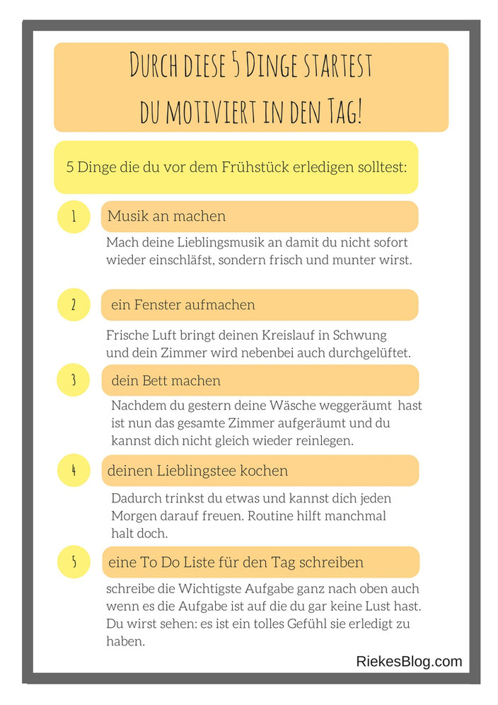 5 Dinge, die du vor dem Frühstück tun solltest
