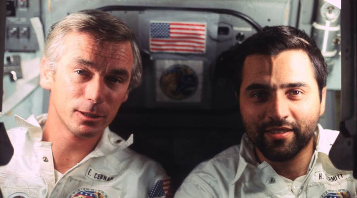 Cernan with geologist Harrison Schmitt aboard Apollo 17