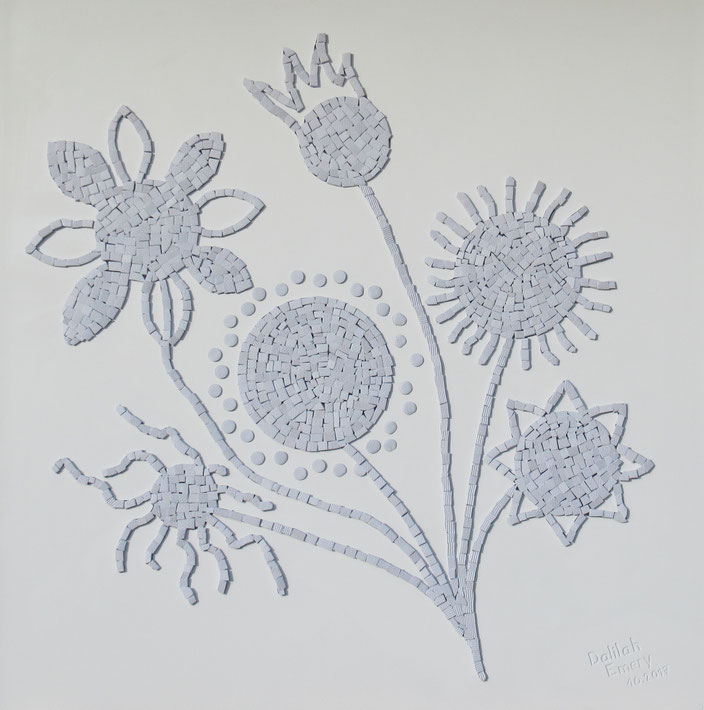 Tableau Abstrait De Grand Format LE BOUQUET DE FLEURS de Dalilah EMERY (124 x 124 cm)