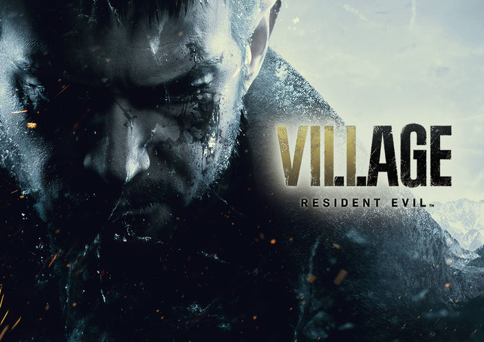 Titelbild von Resident Evil Village von Capcom mit Chris Redfield und dem Logo des Spiels.