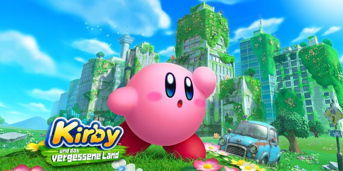 Titelbild zu Kirby und das vergessene Land für Nintendo Switch.