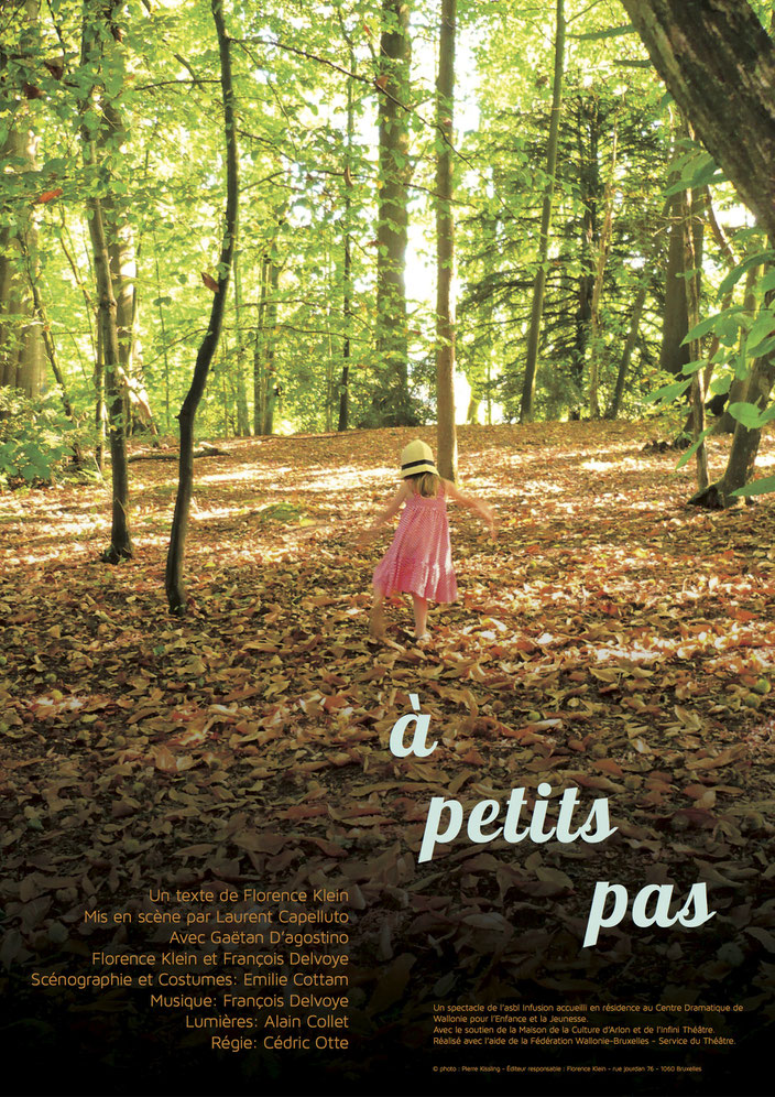 Affiche du spectacle A petits pas de Florence A.L. Klein - ASBL Infusion