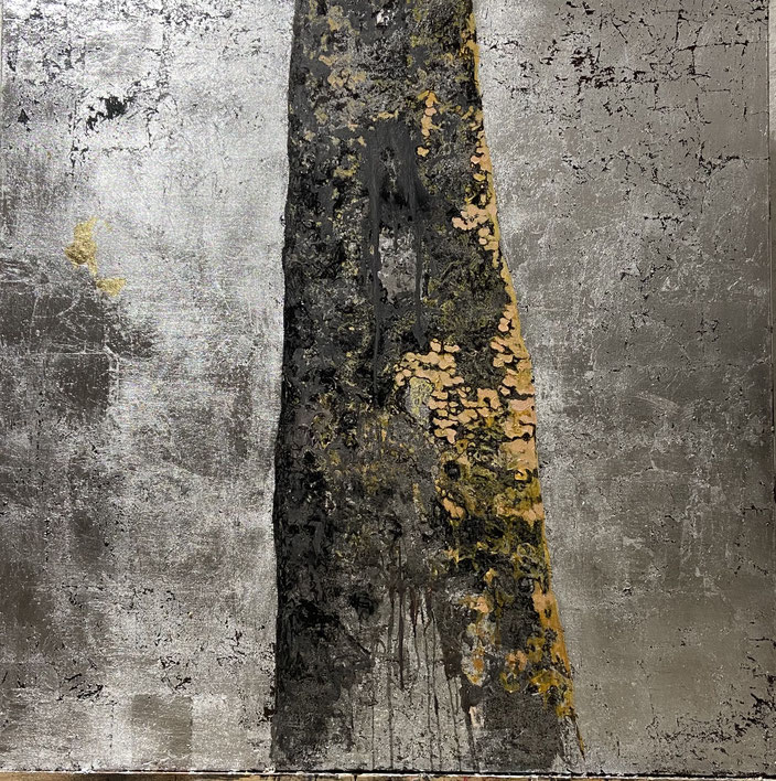 old oak | 160x 170 | silver on linen and ink