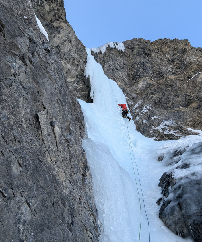 Eisklettern, Graubünden, Sertig, Schweiz