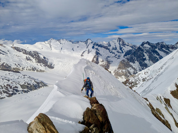 Aletschhorn, Haslerrippe, Biwak, Winterbiwak, Nordwand, North face