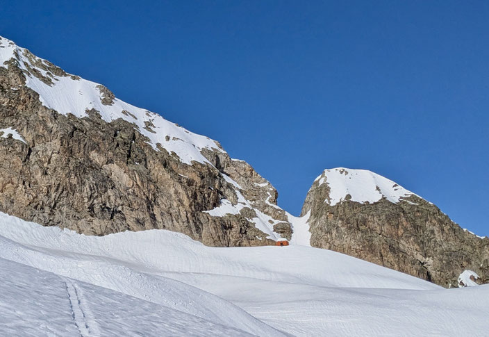 Mont Dolent, Arete du Gallet, Galletgrat, Ostgrat, La Fouly, Skimo, Skibersteigen, Skihochtour, Nordwand, Bivouac du Dolent