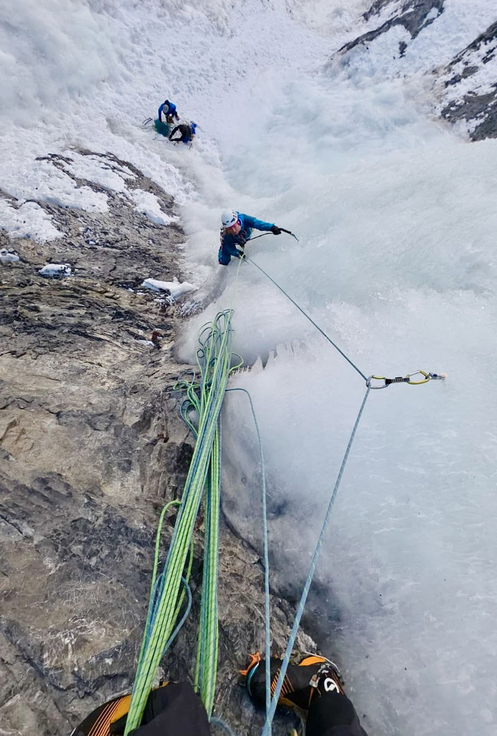 Eisklettern, Graubünden, Sertig, Schweiz