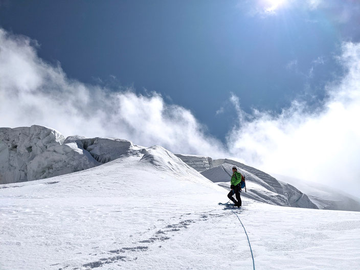 Piz Palü Bumillerpfeiler, Bumiller, Palü Nordwand, mittlerer Nordwand Pfeiler Piz Palü, Diavolezza, Bergsteigen, Graubünden, Pontresina, Engadin