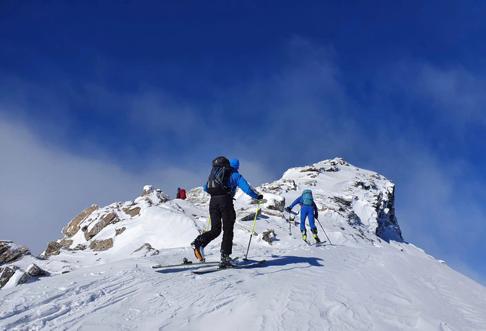 Skitour Piz d'Emmat Dadaint, Julierpass, Graubünden, Leg Grevalsalvas, öv, Bivio, Engadin, Piz da las Coluonnas
