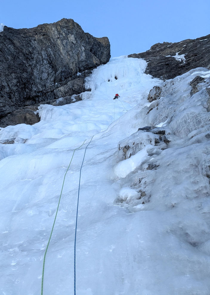 Eisklettern, Graubünden, Sertig, Schweiz