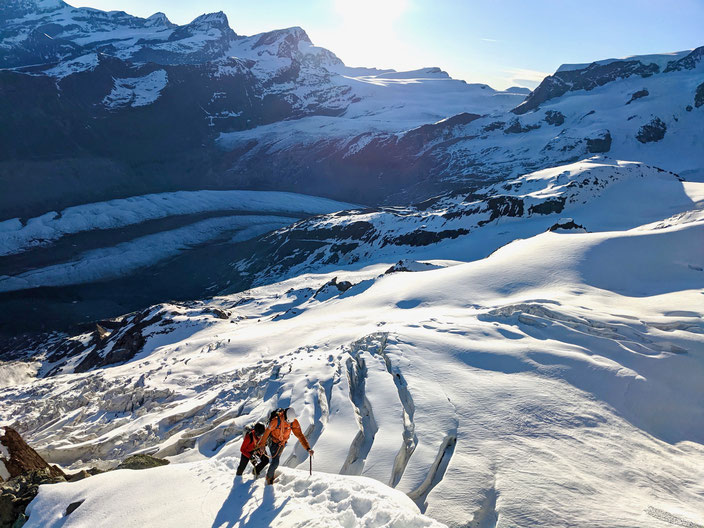 Breithorn Triftjigrat, Hochtouren, Nordwand, Wallis, Bergsteigen, Zermatt, Gandegg