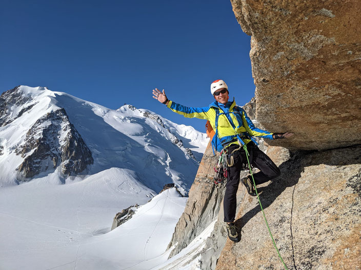 klettern, Mehrseillängen, Chamonix, Mont Blanc, Trad, Granit, Aiguille du Midi, Rébuffat, Bacquet-Rébuffat