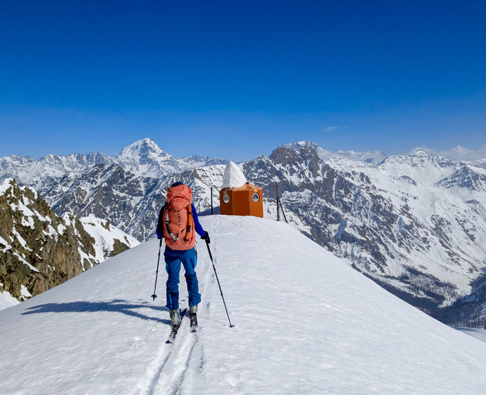 Mont Dolent, Arete du Gallet, Galletgrat, Ostgrat, La Fouly, Skimo, Skibersteigen, Skihochtour, Nordwand, Bivouac du Dolent