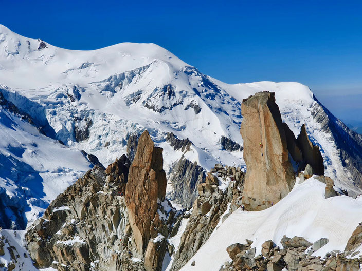 klettern, Mehrseillängen, Chamonix, Mont Blanc, Trad, Granit, Aiguille du Midi, Rébuffat, Bacquet-Rébuffat