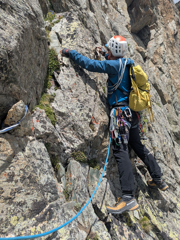  Granit klettern, Bergtour, Pointe des Cinéastes, Südgrat, Refuge du Glacier Blanc, Frankreich, Überschreitung, traverse, Gratklettern, Gratkletterei, Dauphiné, écrins, 