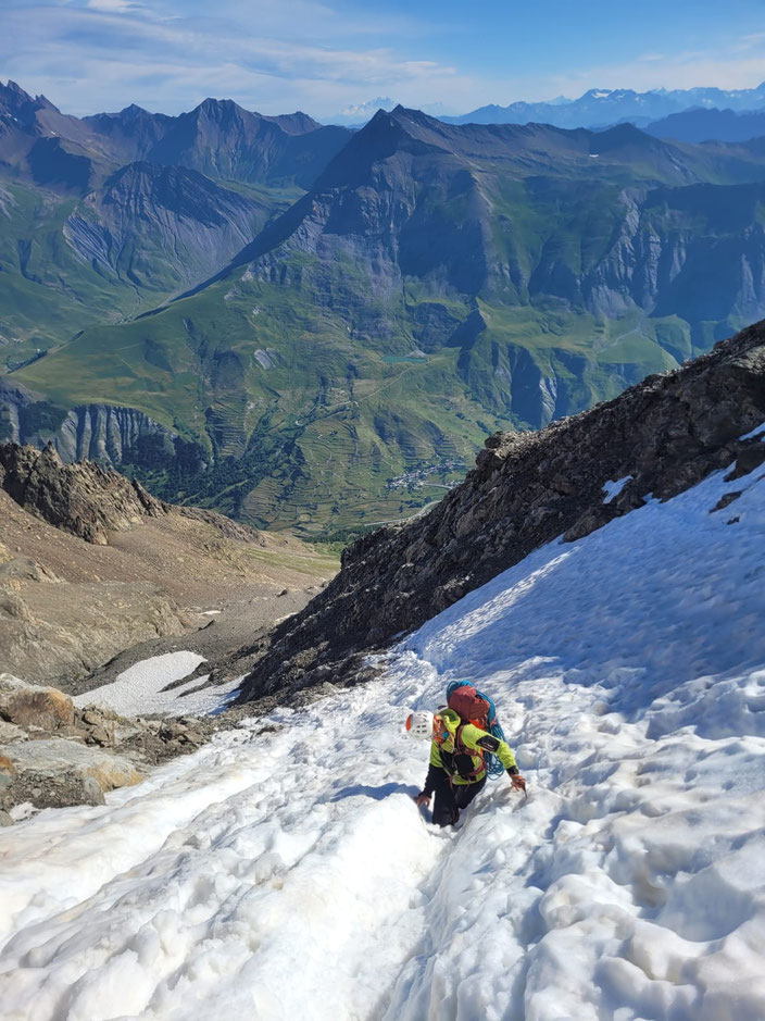 Grand Pic de la Meije, Traversée de la Meije, Téléphérique des Glaciers de la Meije (Gare de Peyrou d' Amont), Refuge du Promontoire, les Enfetchores, Mejie, Überschreitung Barre des écrin, écrinmassiv, La Grave