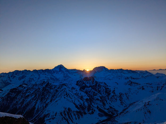 Mont Dolent, Arete du Gallet, Galletgrat, Ostgrat, La Fouly, Skimo, Skibersteigen, Skihochtour, Nordwand, Bivouac du Dolent