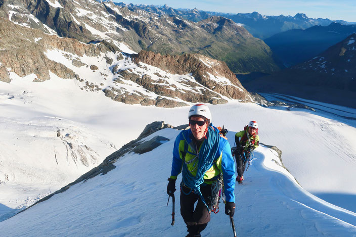 Piz Palü Bumillerpfeiler, Bumiller, Palü Nordwand, mittlerer Nordwand Pfeiler Piz Palü, Diavolezza, Bergsteigen, Graubünden, Pontresina, Engadin