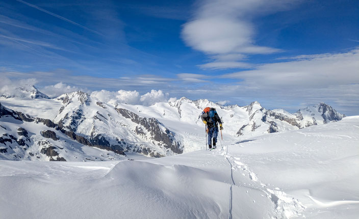 Aletschhorn, Haslerrippe, Biwak, Winterbiwak, Nordwand, North face