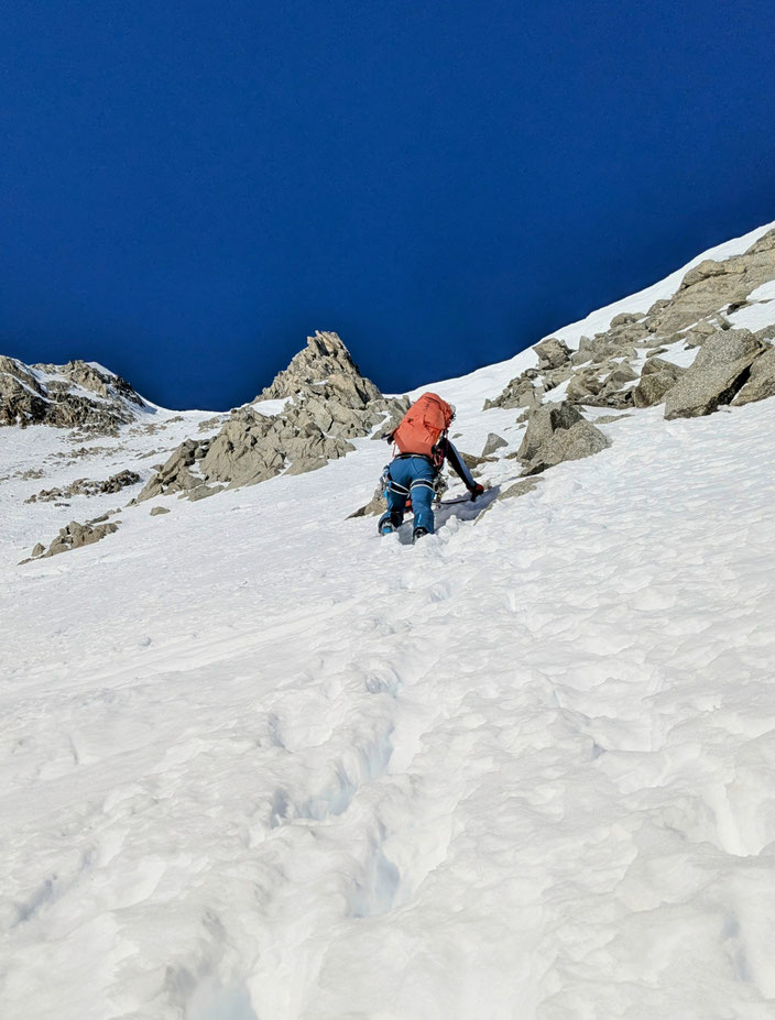 Mont Dolent, Arete du Gallet, Galletgrat, Ostgrat, La Fouly, Skimo, Skibersteigen, Skihochtour, Nordwand, Bivouac du Dolent