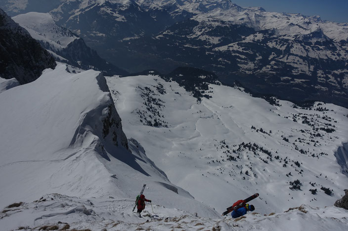 Skitour, Schweiz, Alvier, Südgrat, Südanstieg, Schlussanstieg, Fussaustieg