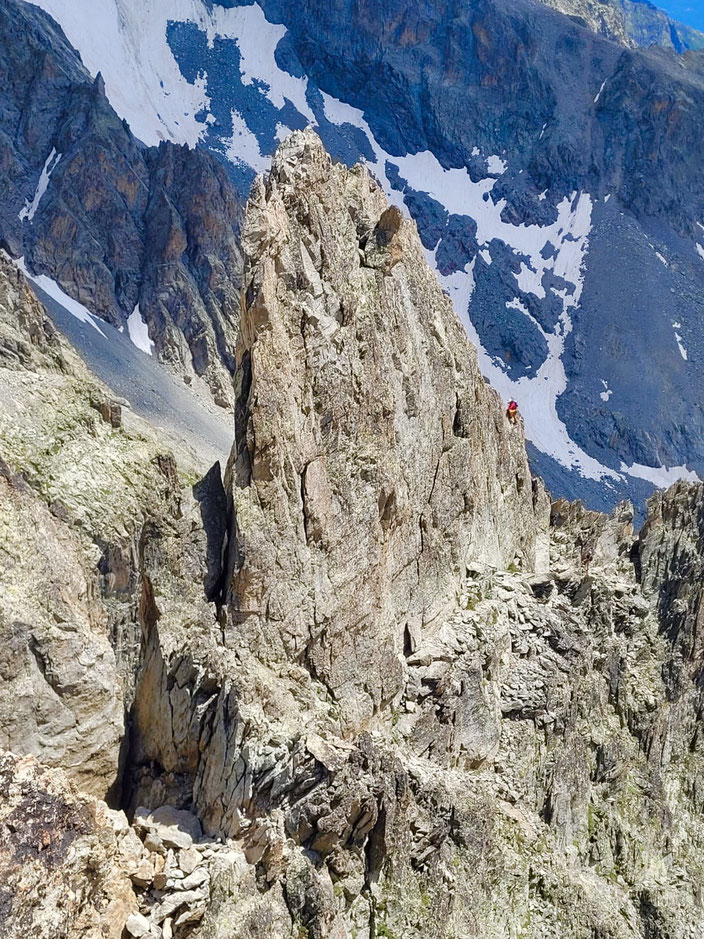  Granit klettern, Bergtour, Pointe des Cinéastes, Südgrat, Refuge du Glacier Blanc, Frankreich, Überschreitung, traverse, Gratklettern, Gratkletterei, Dauphiné, écrins, 