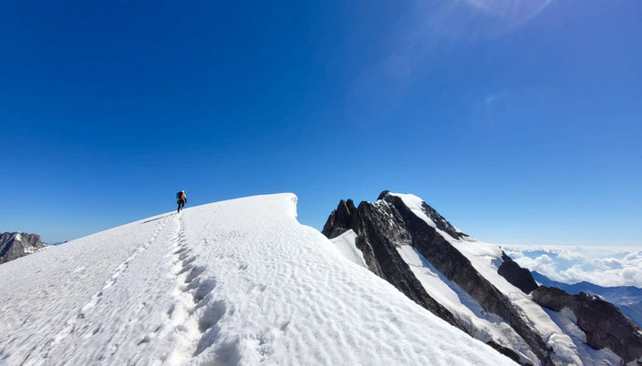 Torinohütte, Refugio Torino, Rochefortgrat, Entrèves, Aiguille du Rochefort, Dome du Rochefort, Pointe Young, Pointe Marguerite, Pointe Hélène, Pointe Croz, Pointe Walker, Pointe Whymper, Grandes Jorasses, Überschreitung, Bivacco Ettore Canzio, Rif