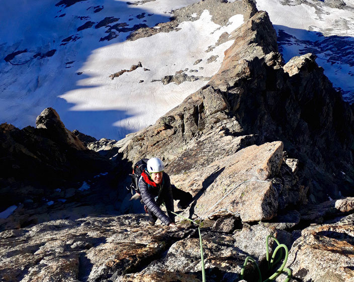 Hochtour, Lötschentaler Breithorn, Blanchetgrat, Baltschiederklause, Zustieg, Arete Blanchet, Wallis, Gratkletterei, Granit, Ausserberg