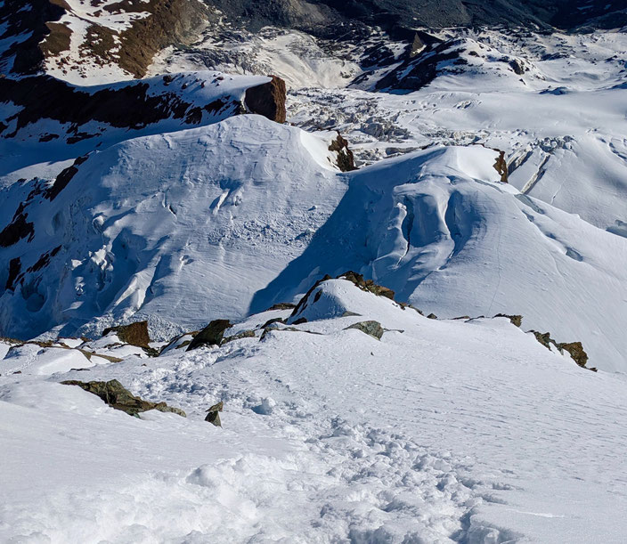 Breithorn Triftjigrat, Hochtouren, Nordwand, Wallis, Bergsteigen, Zermatt, Gandegg