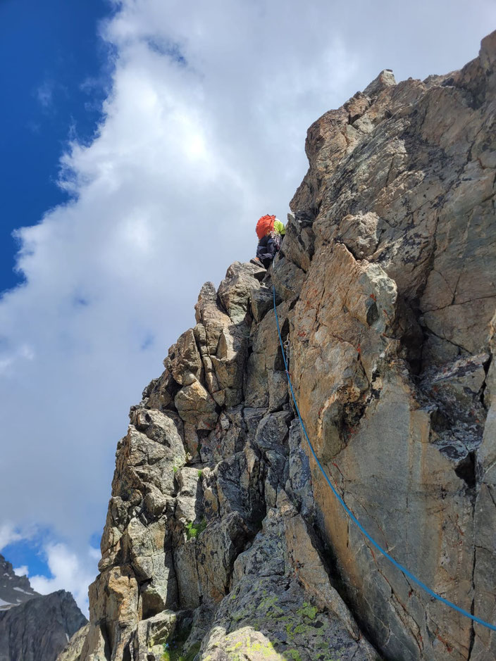  Granit klettern, Bergtour, Pointe des Cinéastes, Südgrat, Refuge du Glacier Blanc, Frankreich, Überschreitung, traverse, Gratklettern, Gratkletterei, Dauphiné, écrins, 