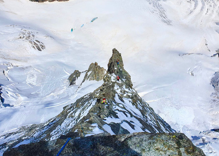 Piz Palü Bumillerpfeiler, Bumiller, Palü Nordwand, mittlerer Nordwand Pfeiler Piz Palü, Diavolezza, Bergsteigen, Graubünden, Pontresina, Engadin