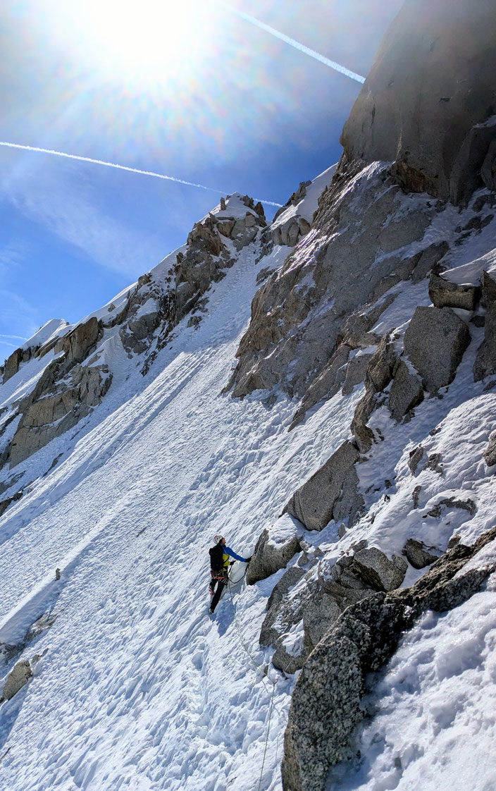 Chamonix, le Tour, Aiguille du Chardonnet, Goulotte Escarra, Escarra Gully, Nordwand, North face, REFUGE ALBERT 1ER