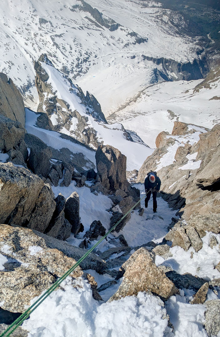 Chamonix, le Tour, Aiguille du Chardonnet, Goulotte Escarra, Escarra Gully, Nordwand, North face, REFUGE ALBERT 1ER