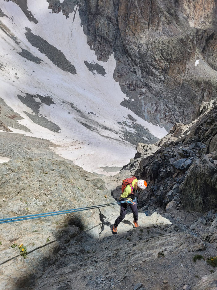  Granit klettern, Bergtour, Pointe des Cinéastes, Südgrat, Refuge du Glacier Blanc, Frankreich, Überschreitung, traverse, Gratklettern, Gratkletterei, Dauphiné, écrins, 