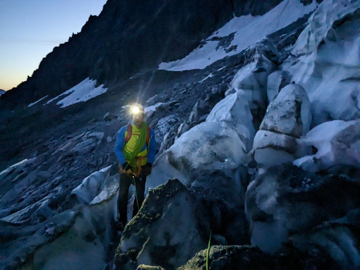 Frendopfeiler, Frendo spur, Chamonix, Aiguille du Midi, Nordwand, North face, Plan d l'aiguilles, Lac Bleu