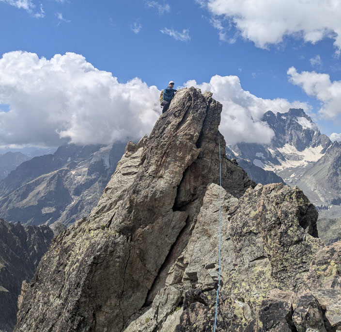 Granit klettern, Bergtour, Pointe des Cinéastes, Südgrat, Refuge du Glacier Blanc, Frankreich, Überschreitung, traverse, Gratklettern, Gratkletterei, Dauphiné, écrins, 