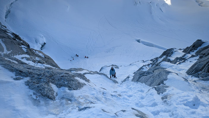 Chamonix, le Tour, Aiguille du Chardonnet, Goulotte Escarra, Escarra Gully, Nordwand, North face, REFUGE ALBERT 1ER