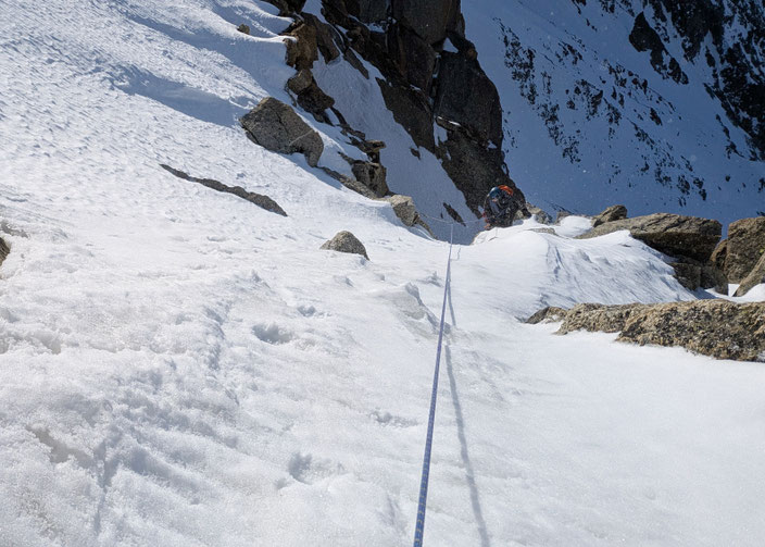 Hochtouren, Mont Blanc, Chamonix, Les Droites, Normalweg, Ostpfeiler, Couvercle, Mer de Glace Montenvers, Südwestcouloir