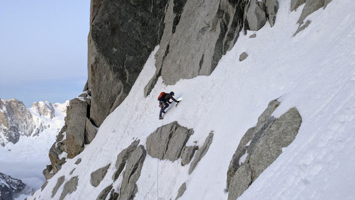 Hochtouren, Mont Blanc, Chamonix, Les Droites, Normalweg, Ostpfeiler, Couvercle, Mer de Glace Montenvers, Südwestcouloir