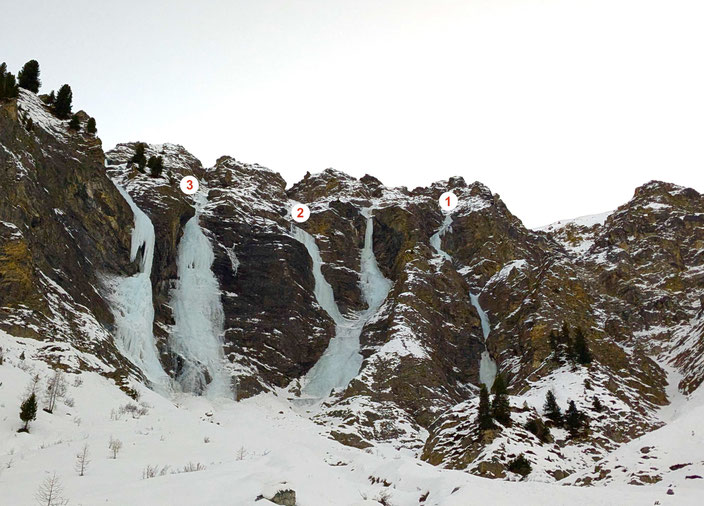 Eisklettern, Graubünden, Sertig, Schweiz