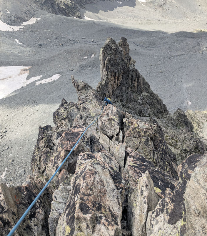 Granit klettern, Bergtour, Pointe des Cinéastes, Südgrat, Refuge du Glacier Blanc, Frankreich, Überschreitung, traverse, Gratklettern, Gratkletterei, Dauphiné, écrins, 