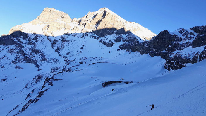 Skitour, Uri Rotstock, Schweiz, Uri, Isenthal, St. Jakob, Uri Rotstock, Brunnistock, Ruchstock, Lauberz, Gitschenhörelihütte, Altdorf, Bösenboden, Vorgipfel, Südostgrat