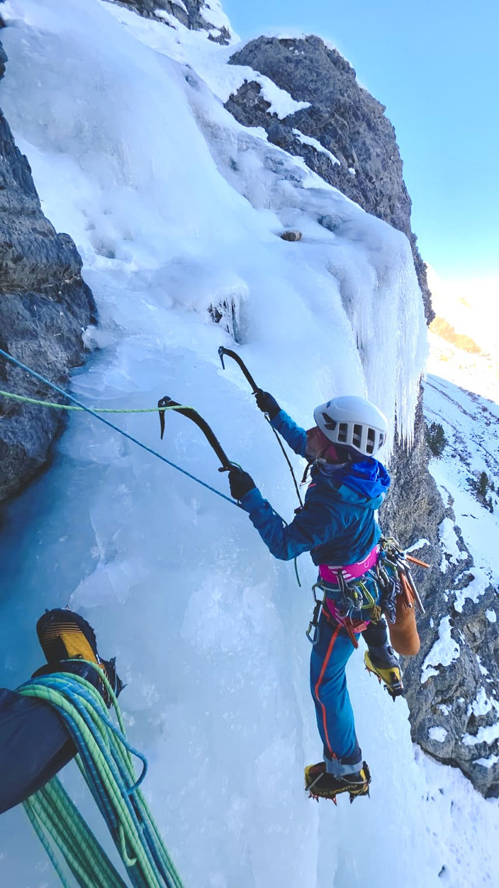 Eisklettern, Graubünden, Sertig, Schweiz