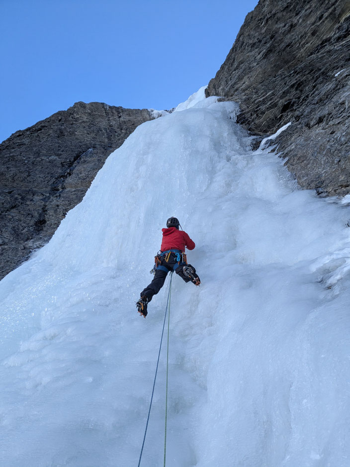 Eisklettern, Graubünden, Sertig, Schweiz