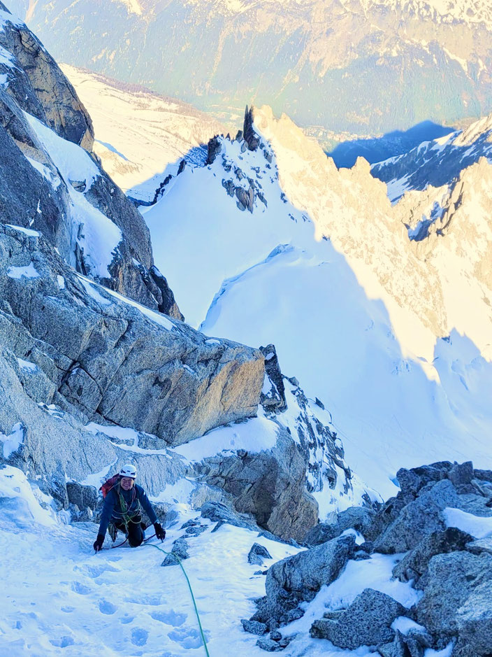 Chamonix, le Tour, Aiguille du Chardonnet, Goulotte Escarra, Escarra Gully, Nordwand, North face, REFUGE ALBERT 1ER