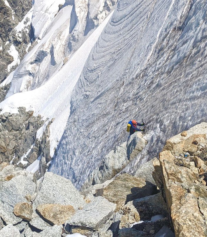 Frendopfeiler, Frendo spur, Chamonix, Aiguille du Midi, Nordwand, North face, Plan d l'aiguilles, Lac Bleu