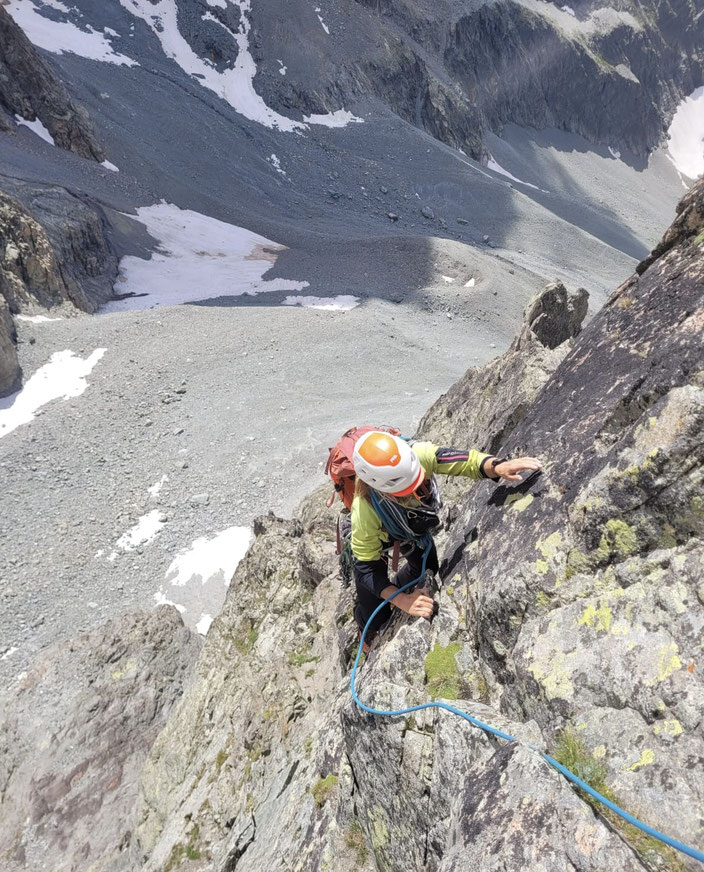  Granit klettern, Bergtour, Pointe des Cinéastes, Südgrat, Refuge du Glacier Blanc, Frankreich, Überschreitung, traverse, Gratklettern, Gratkletterei, Dauphiné, écrins, 