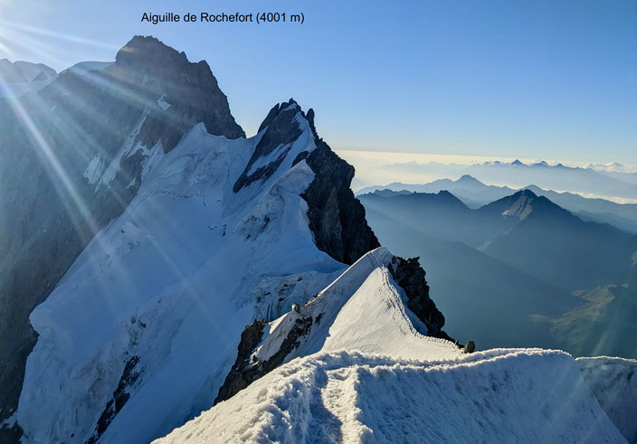 Torinohütte, Refugio Torino, Rochefortgrat, Entrèves, Aiguille du Rochefort, Dome du Rochefort, Pointe Young, Pointe Marguerite, Pointe Hélène, Pointe Croz, Pointe Walker, Pointe Whymper, Grandes Jorasses, Überschreitung, Bivacco Ettore Canzio, Rif