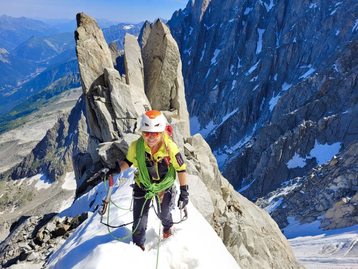 Frendopfeiler, Frendo spur, Chamonix, Aiguille du Midi, Nordwand, North face, Plan d l'aiguilles, Lac Bleu