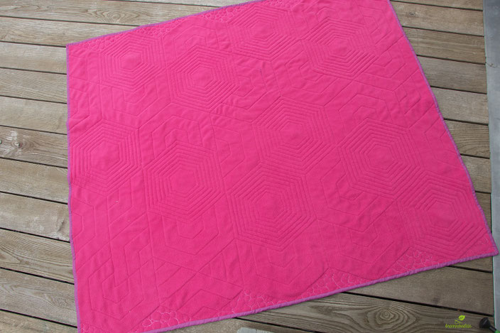 Rückseite des Quilts mit dem Steppmuster / Quiltmuster